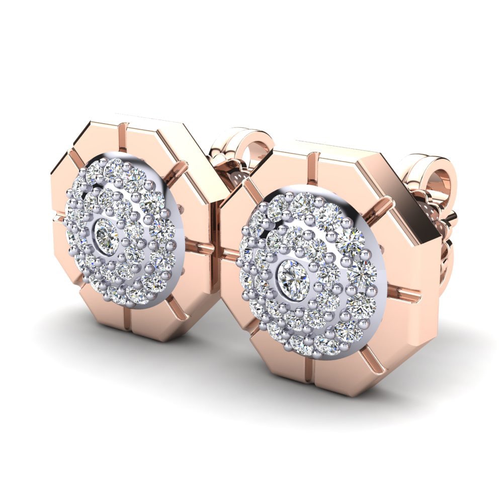 9k Oro Rosa & Blanco Pendiente de mujer Tuyan
