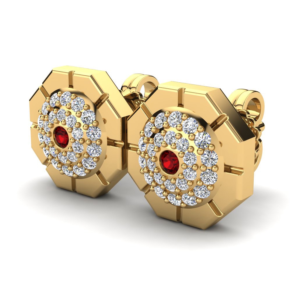 Đá Zirconia Đỏ Bông tai nữ Tuyan