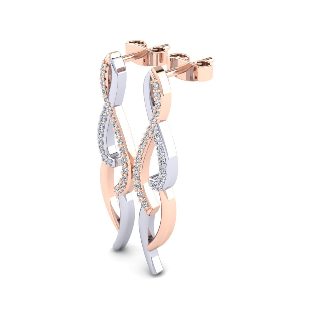 18k Oro Rosa & Blanco Pendiente de mujer Ulgeny
