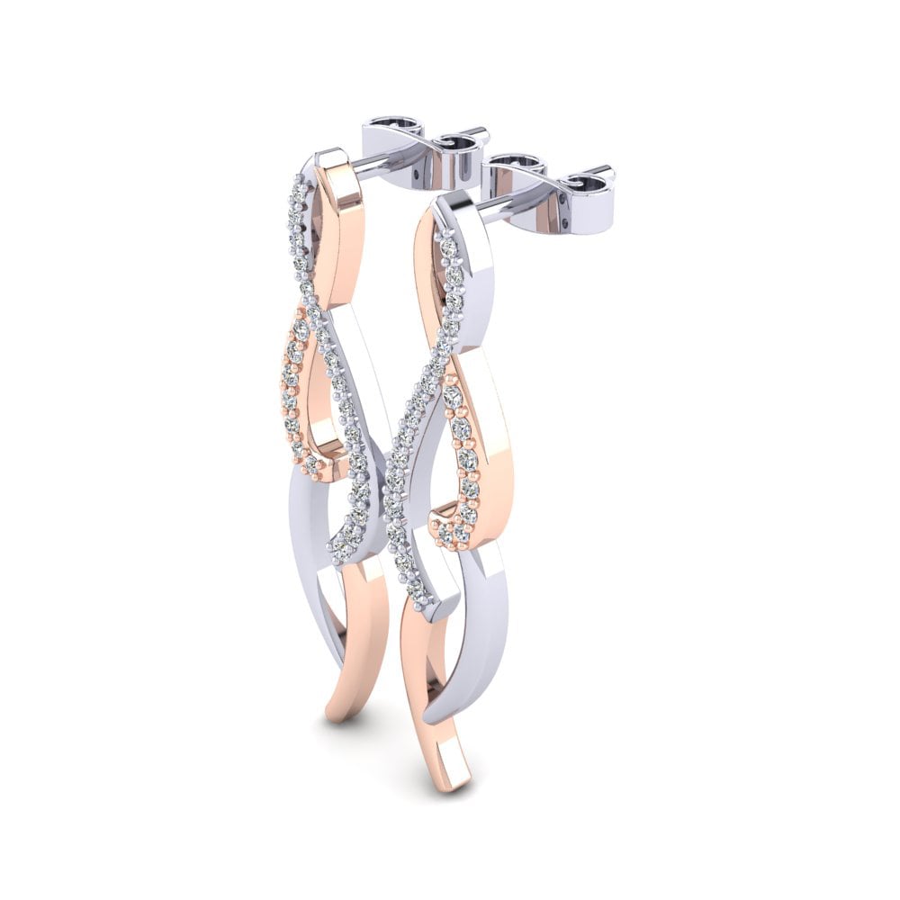 14ct White & Rose Gold Women's Earring Ulgeny