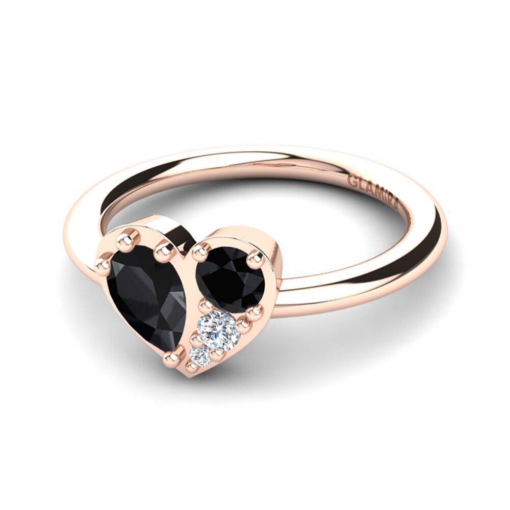 14ct Rose Gold Black Onyx Ring Vitalba
