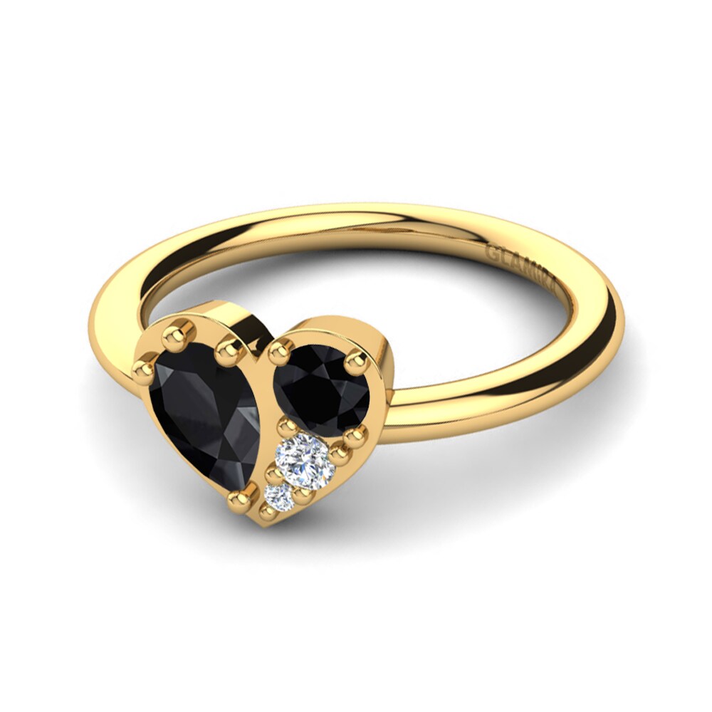 14ct Yellow Gold Black Onyx Ring Vitalba