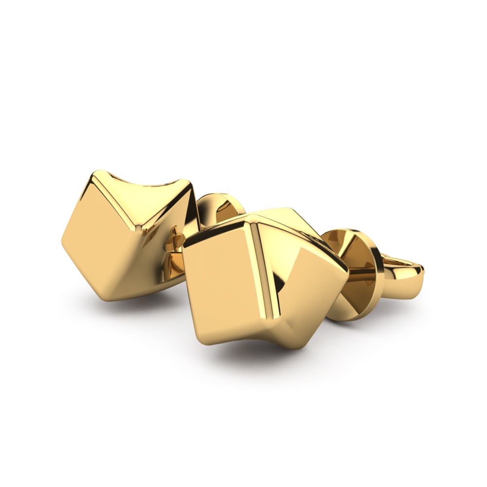9k Oro Amarillo Pendientes Kubus