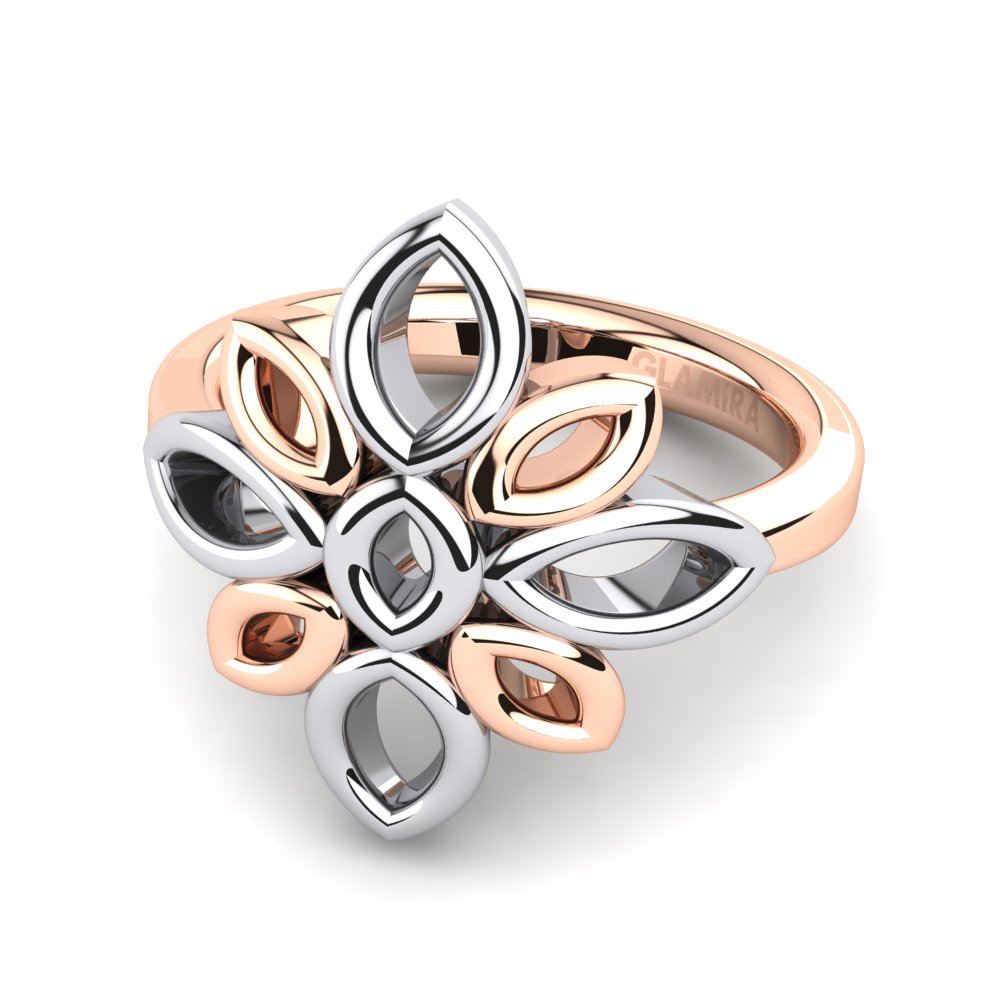9k Oro Rosa & Blanco Anillo Hidup