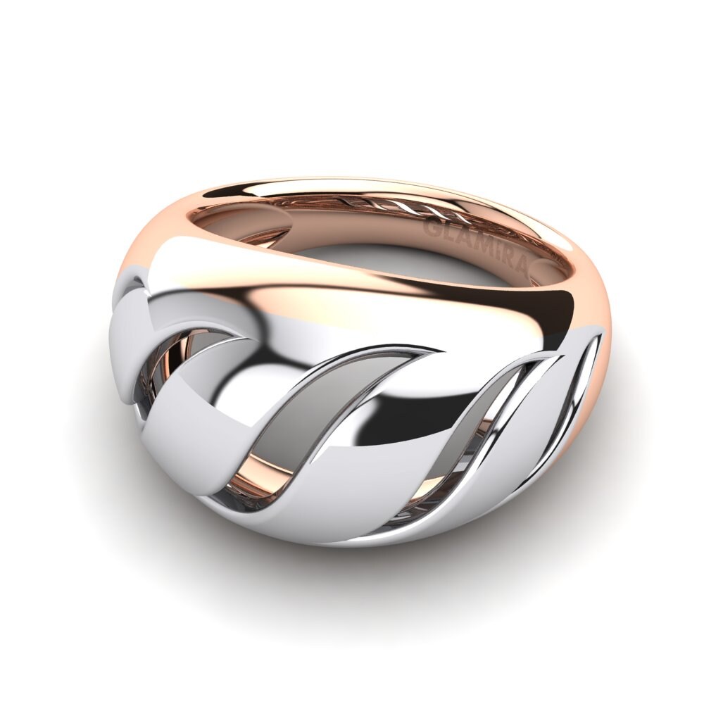 9k Oro Rosa & Blanco Anillo Demy