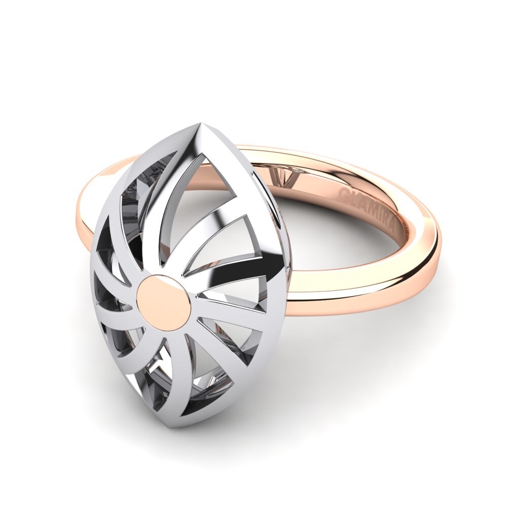 9k Oro Rosa & Blanco Anillo Kontinuel