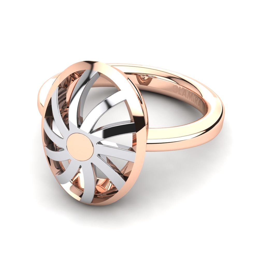 9k Oro Rosa & Blanco Anillo Lidenskap