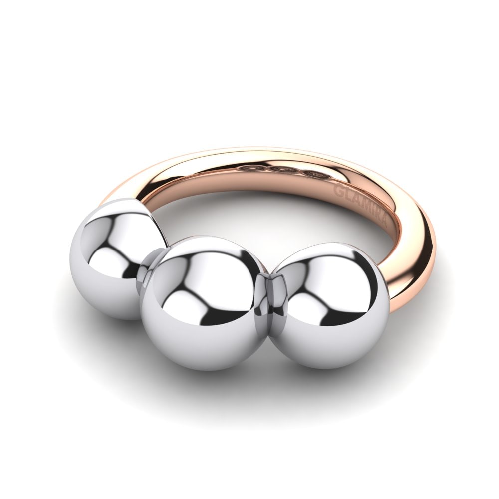 9k Oro Rosa & Blanco Anillo Tond