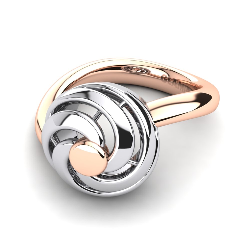 9k Oro Rosa & Blanco Anillo Torcedura