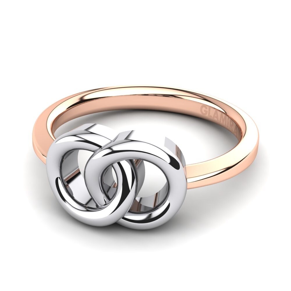 18k Oro Rosa & Blanco Anillo Begalinis