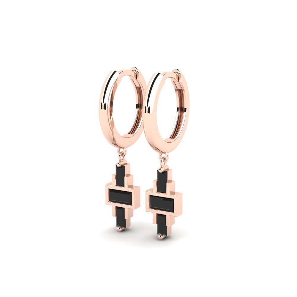 14k Rose Gold Black Sapphire Women's Earring Nebiah