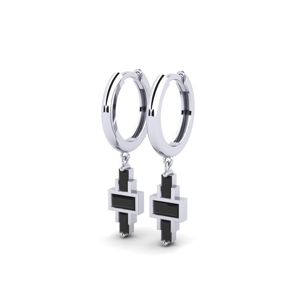 9k White Gold Black Sapphire Women's Earring Nebiah