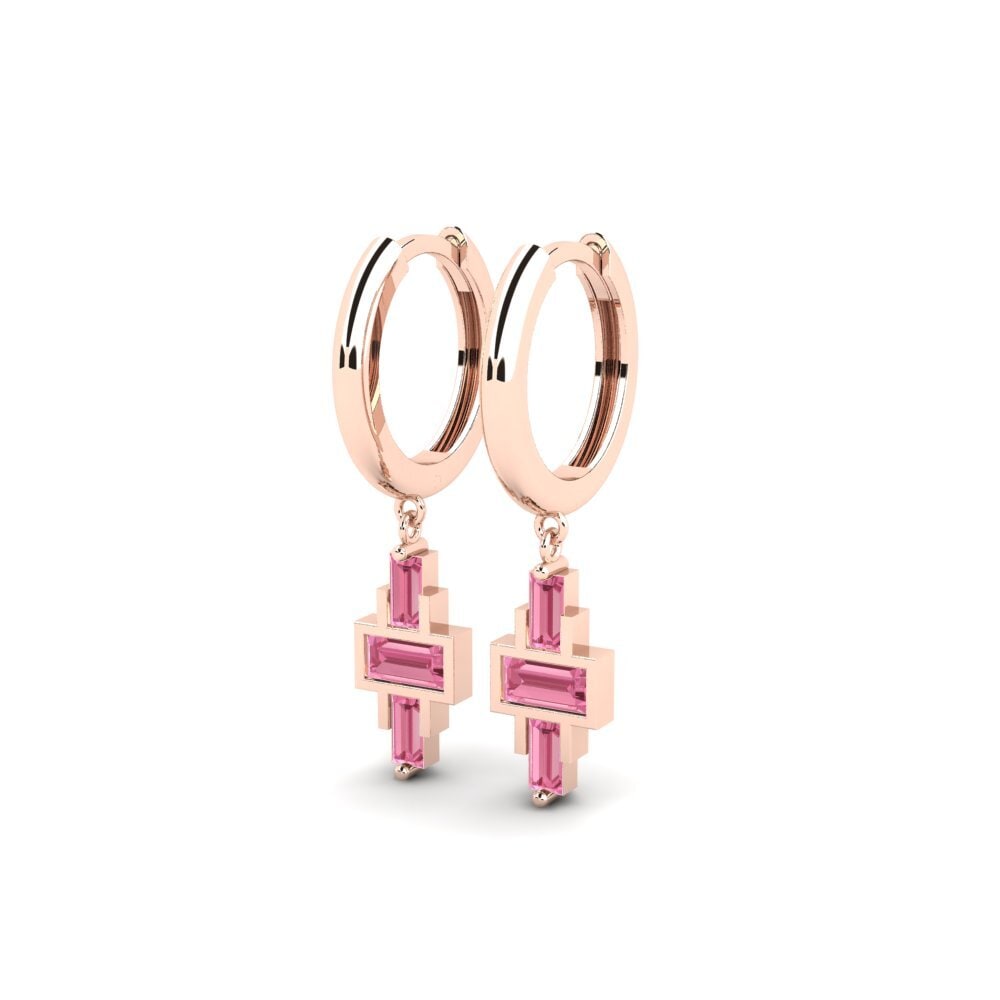 14k Rose Gold Pink Sapphire Women's Earring Nebiah