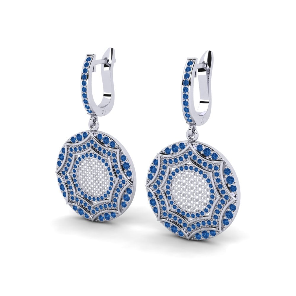 Zircônia azul escuro Brincos Feminino Abar
