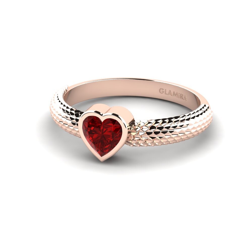 18ct Rose Gold Ruby (Lab Created) Women's Ring Abbacy