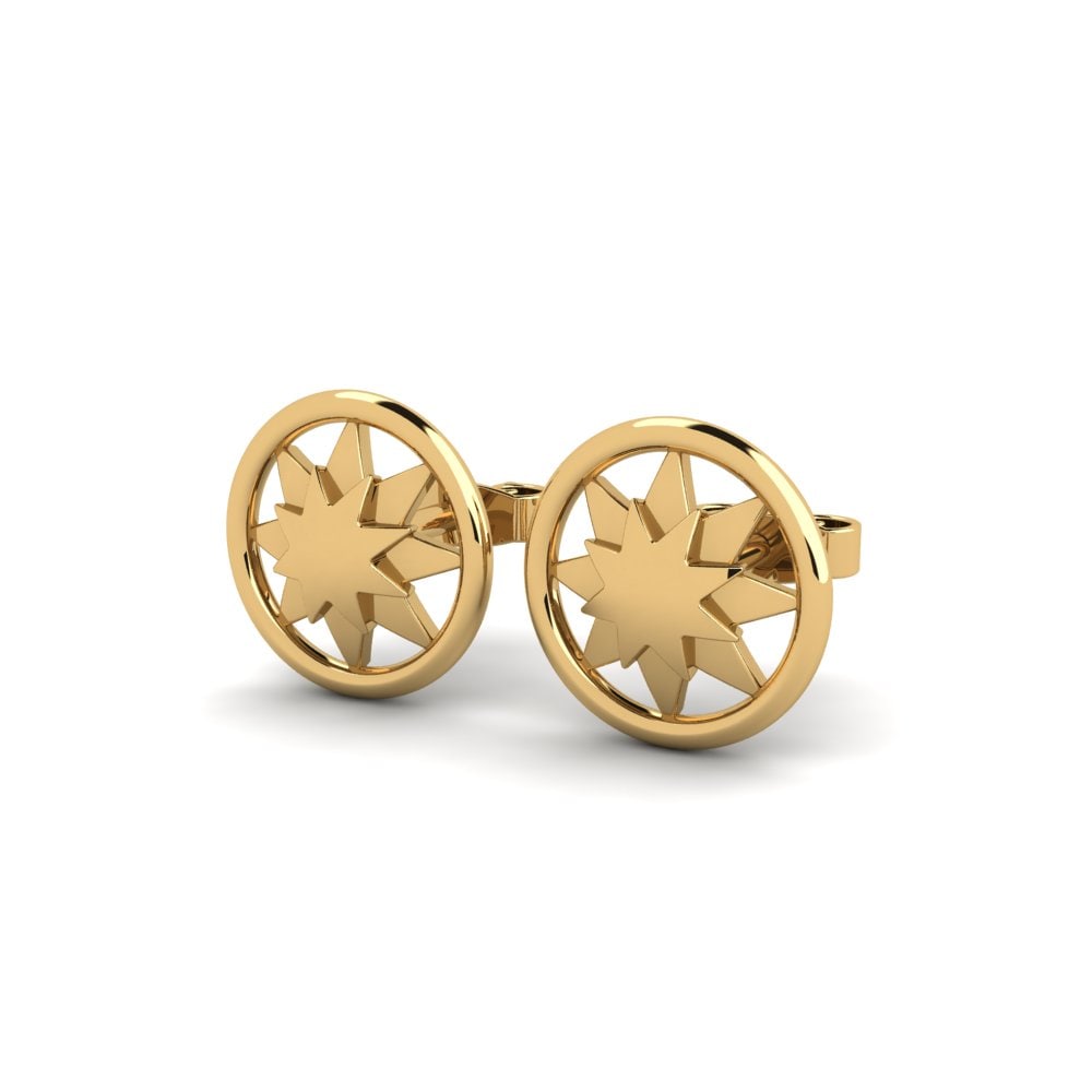 9k Oro Amarillo Pendientes Abbagliante