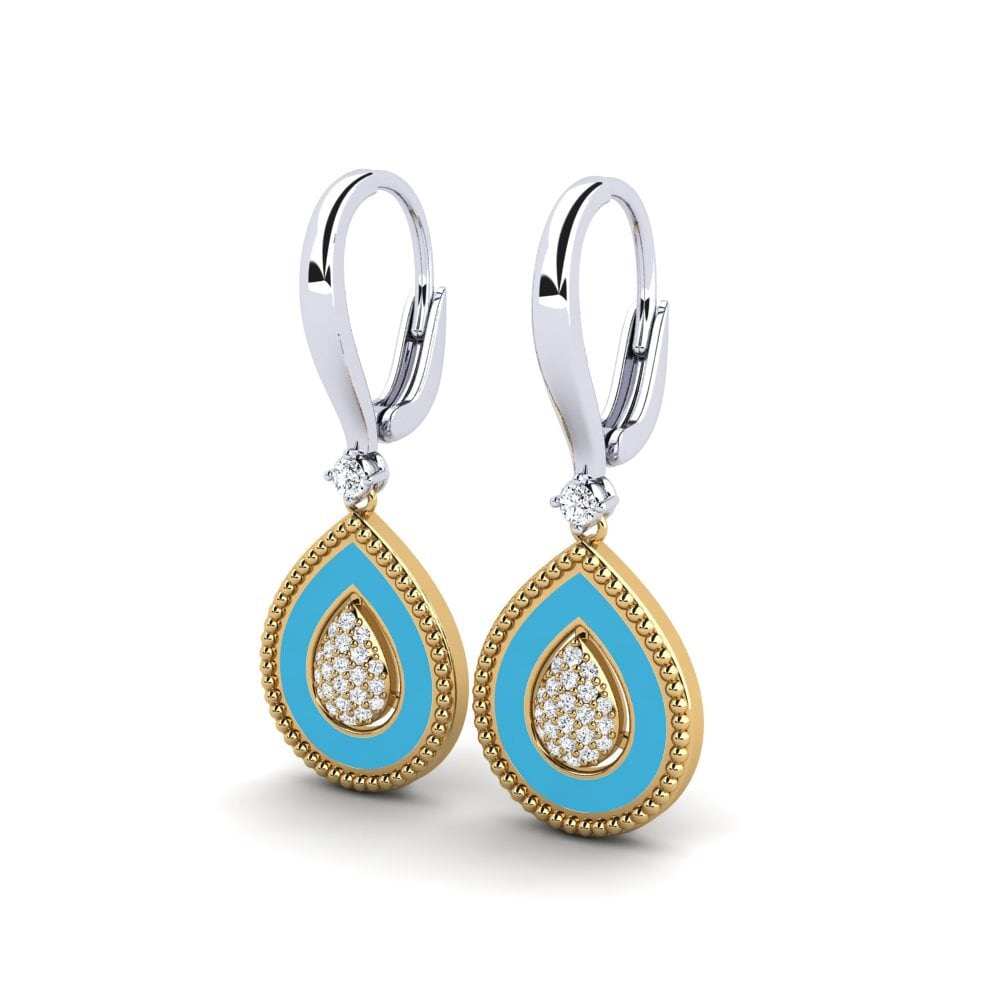 750 Weiß & Gelbgold Damen ohrring Abbaretz
