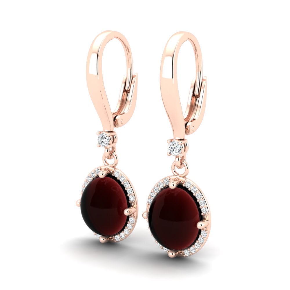 red-375 Cabochon Granada Brincos Feminino Abbisha