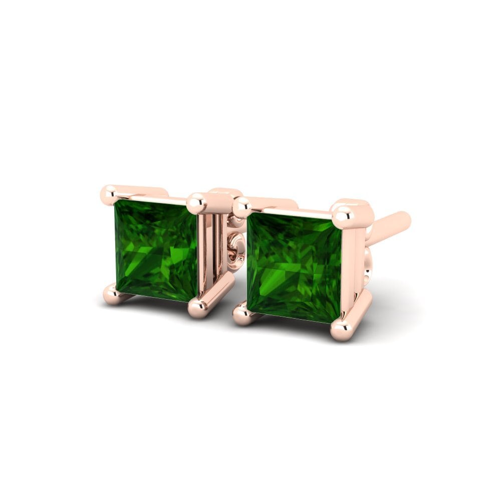 14ct Rose Gold Green Tourmaline Women's Earring Abby
