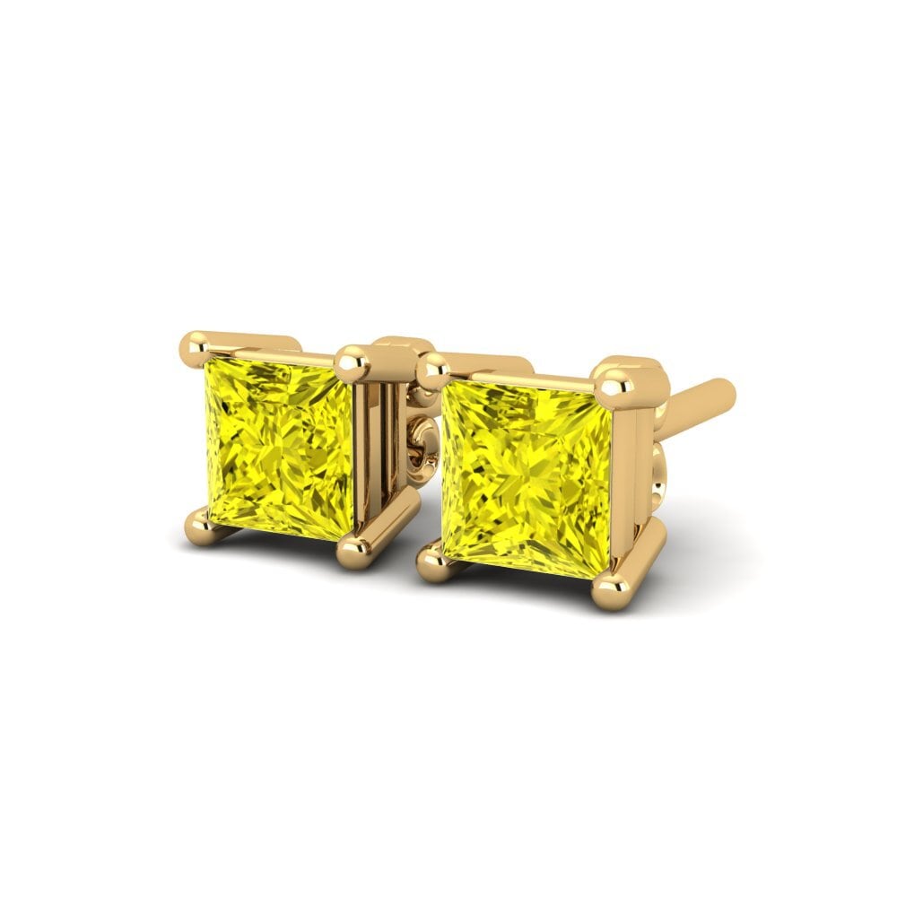 Oro Giallo 750 Diamante Giallo Orecchino da donna Abby