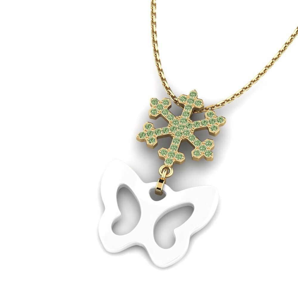 Diamante Verde Colgante de Mujer Abeeku
