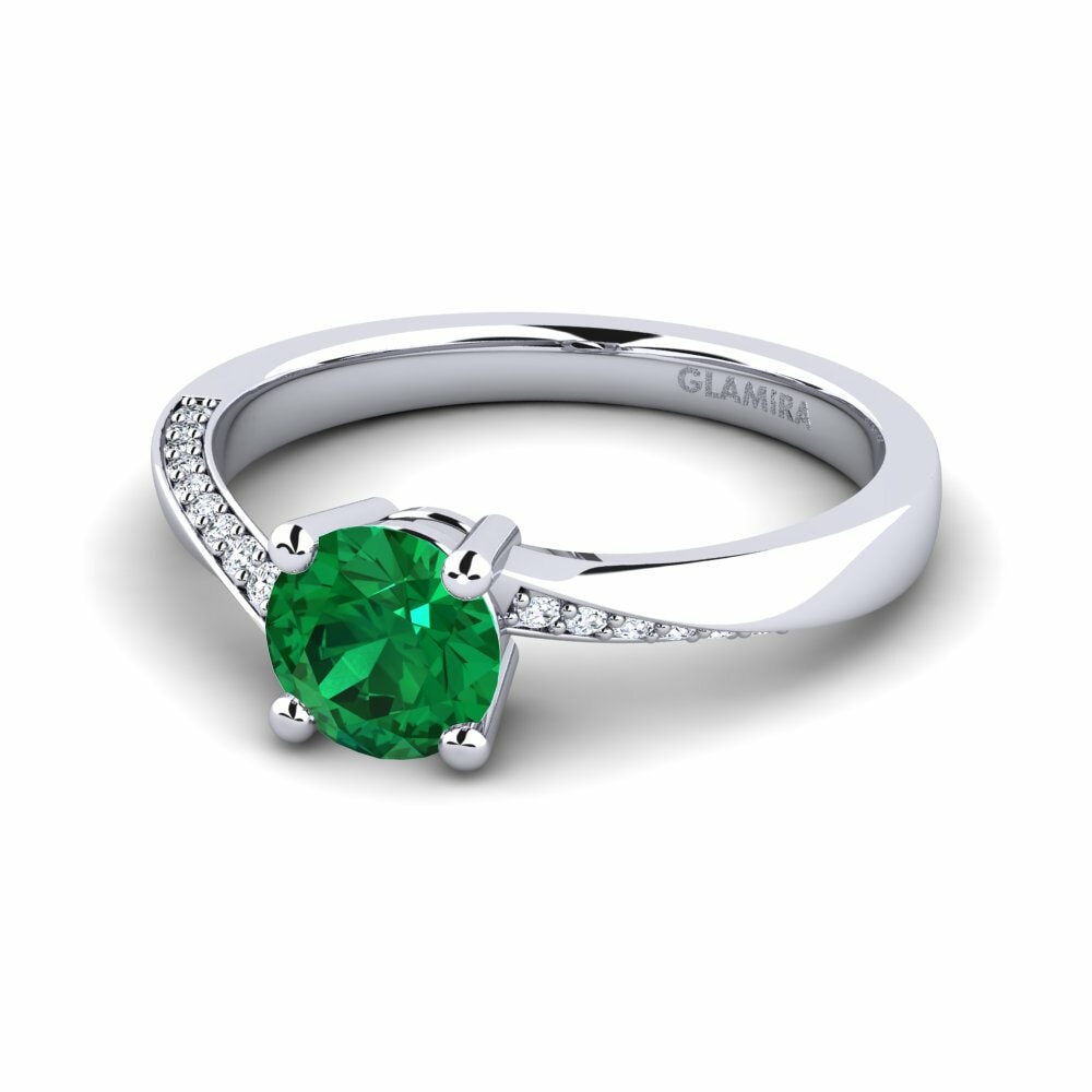 Emerald (Lab Created) Engagement Ring Abella 0.8 crt