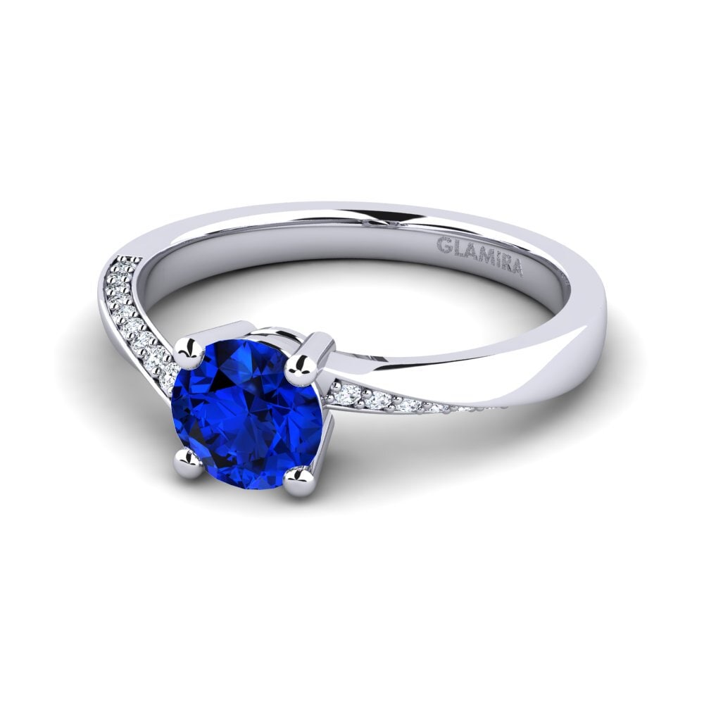 Saphir (im Labor gezüchtet) Verlobungsring Abella 0.8crt