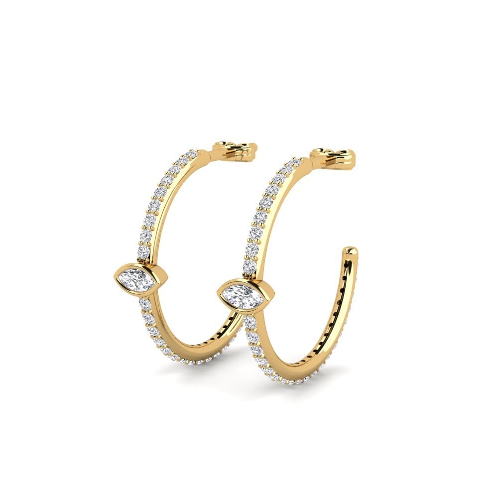 Marquise Diamant Kvindes ørering Aborden