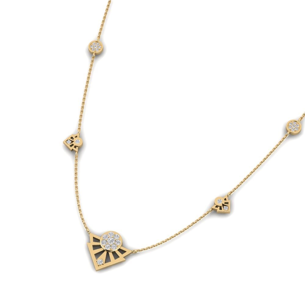Compre Collar de Mujer Abrab en corte Redondo 0.07 Quilates 9k Oro ...
