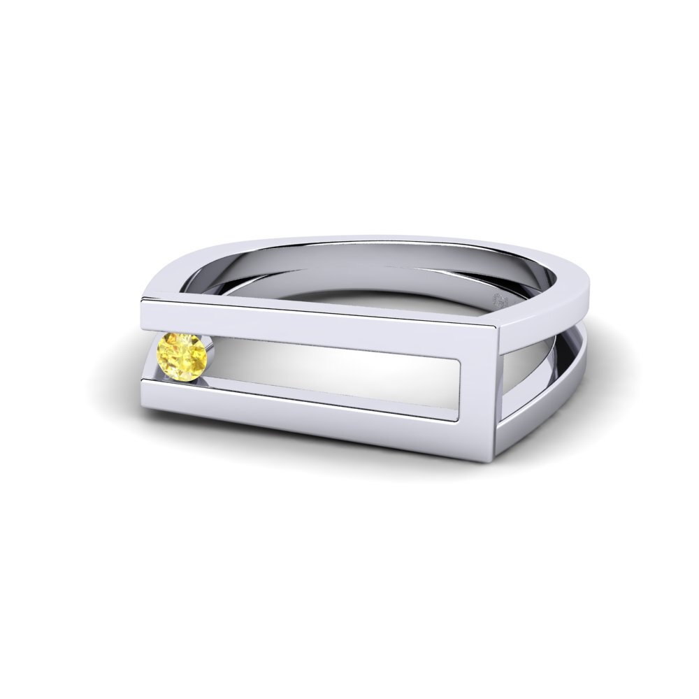 Zafiro amarillo Anillo Abrazo