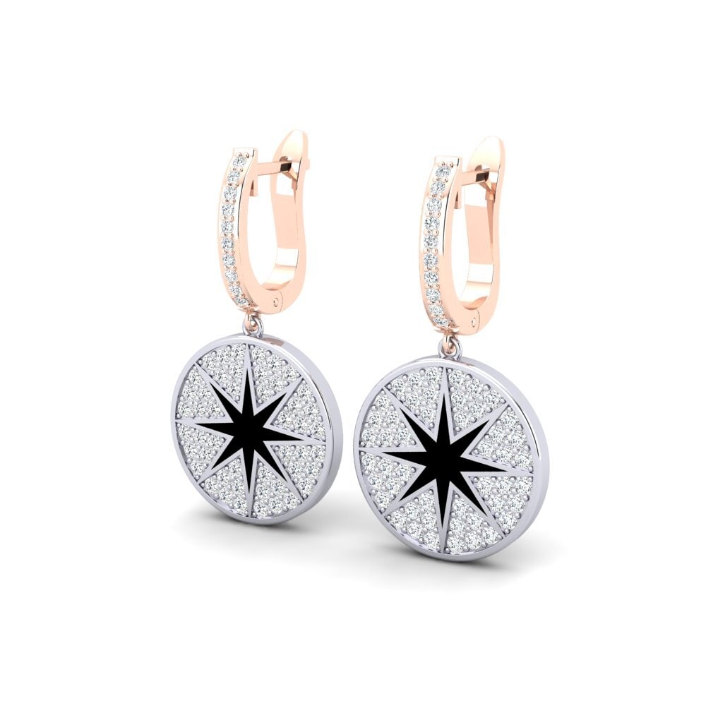 14ct Rose / White Gold Women's Earring Abrest