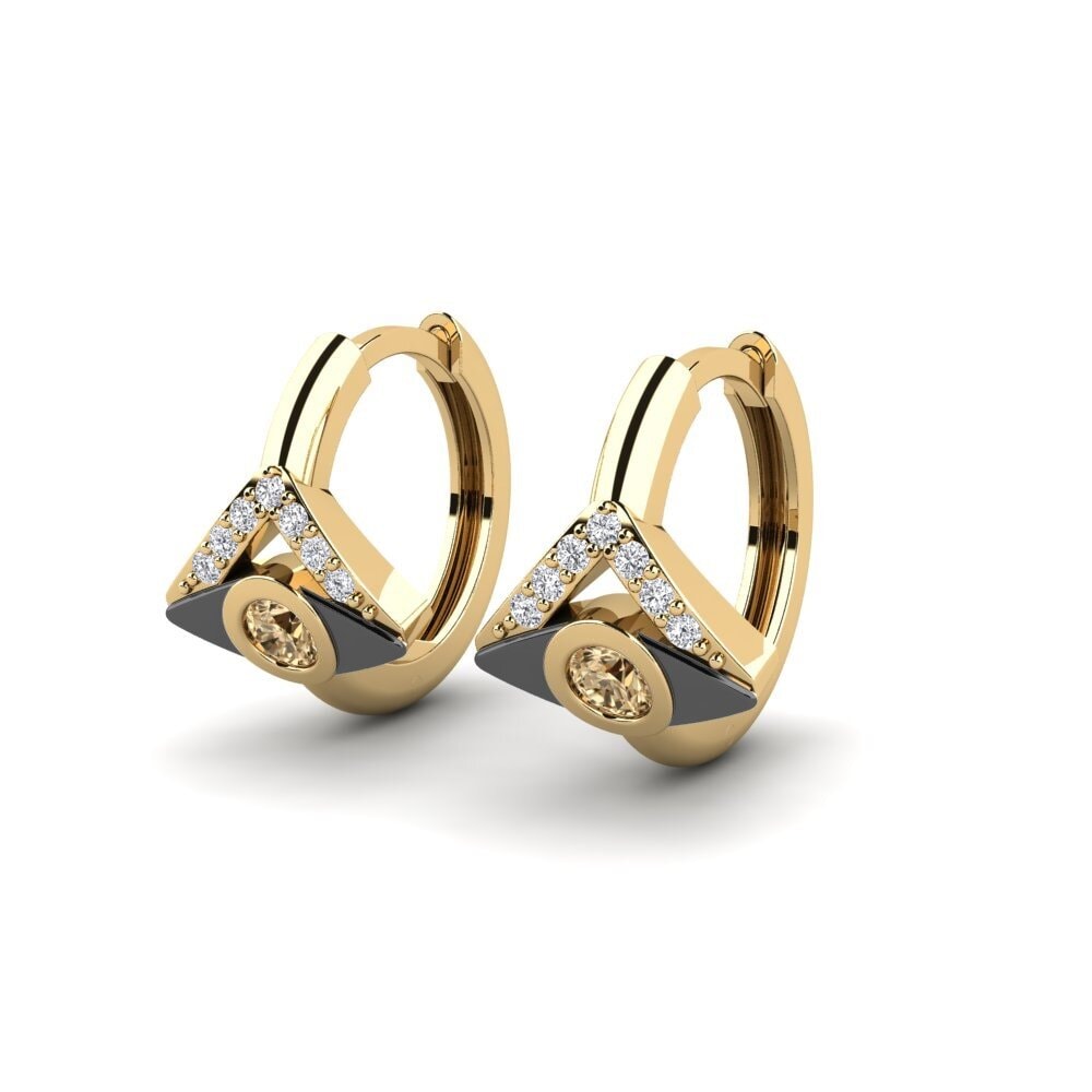 Diamant Brun Boucle d'oreille femme Abrupto