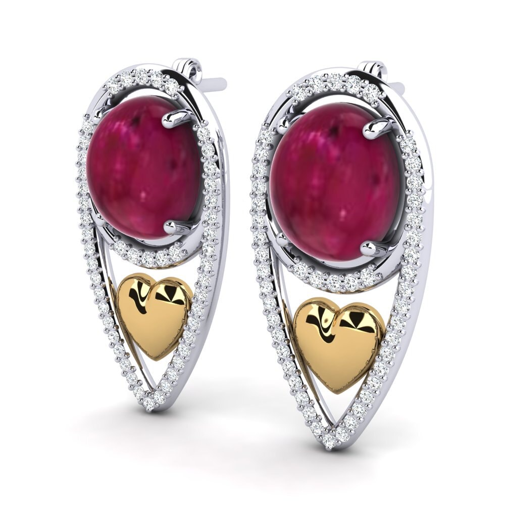 14ct White & Yellow Gold Women's Earring Acakina