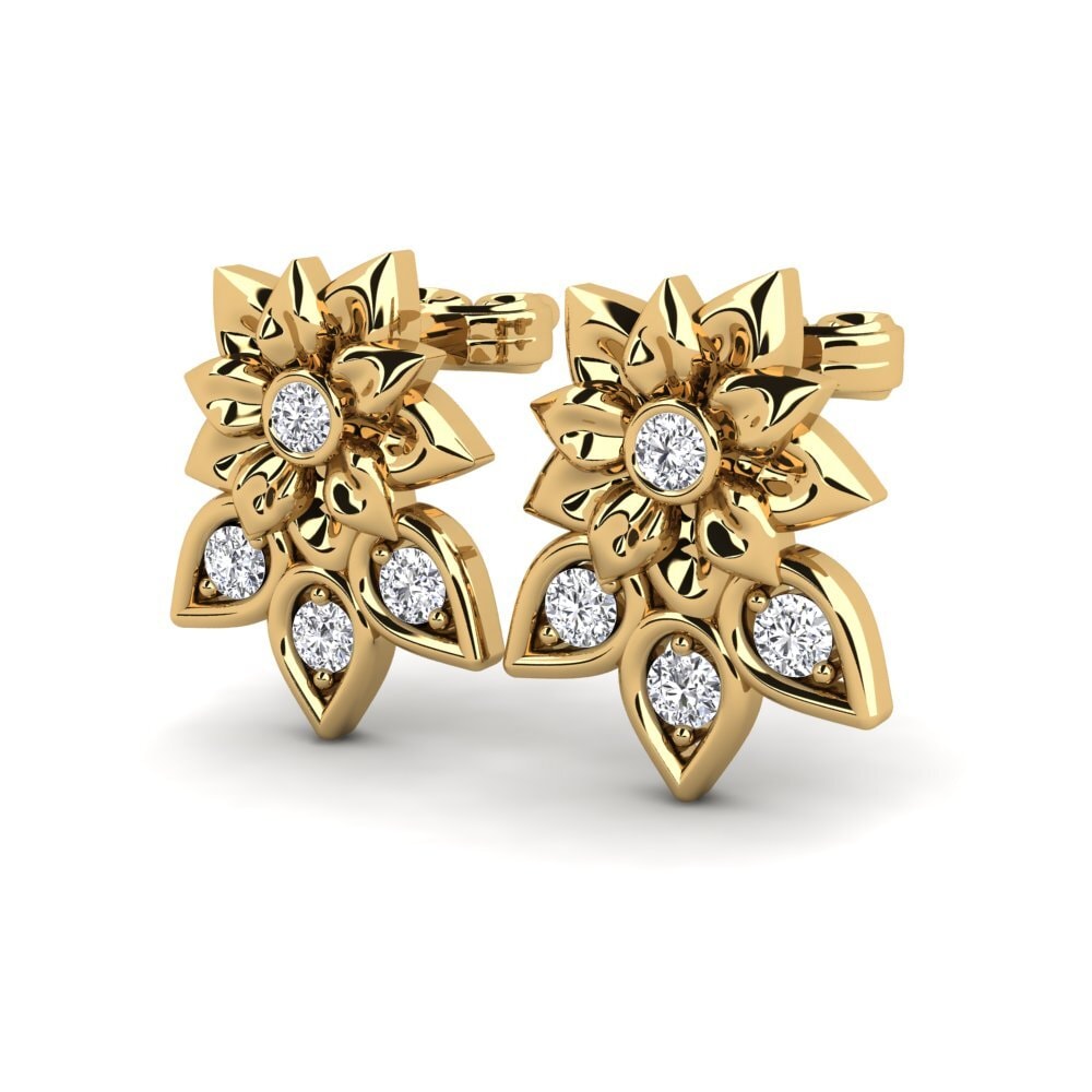 9ct Yellow Gold Women's Earring Accorden