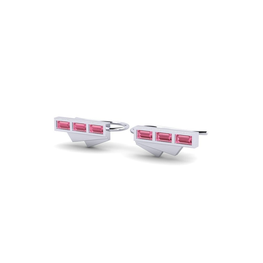 950 Platinum Pink Sapphire Women's Earring Accumulate