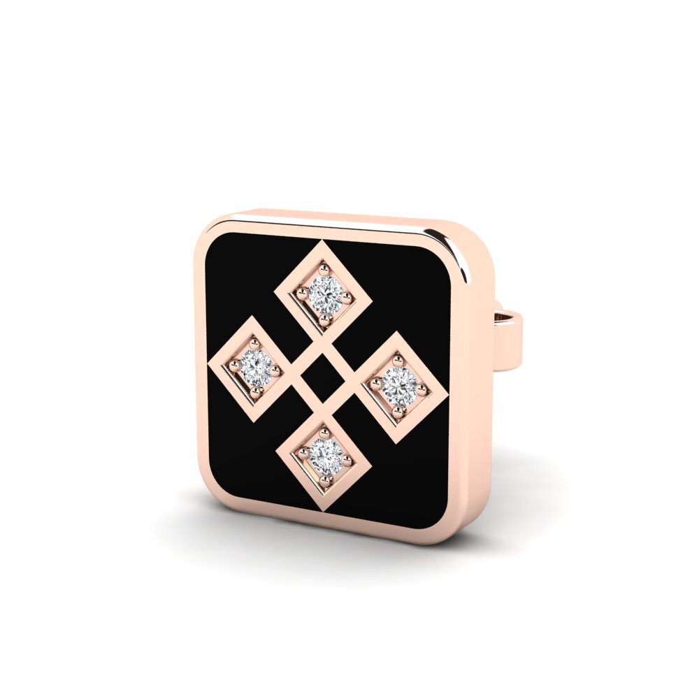 14k Rose Gold Diamond Men's Earring Ace