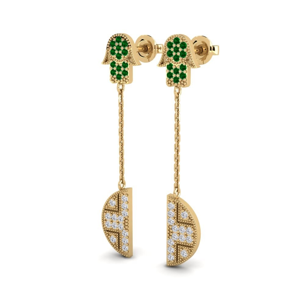 Zircone Vert Boucle d'oreille femme Achelois - A
