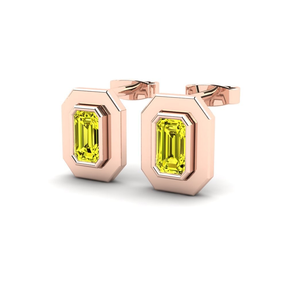 Esmeralda Diamante Amarillo Pendiente de mujer Achill