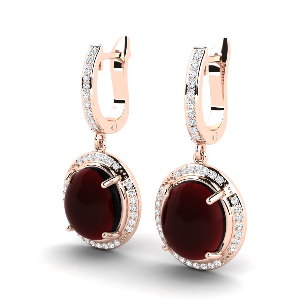 red-375 Cabochon Granada Brincos Feminino Achima