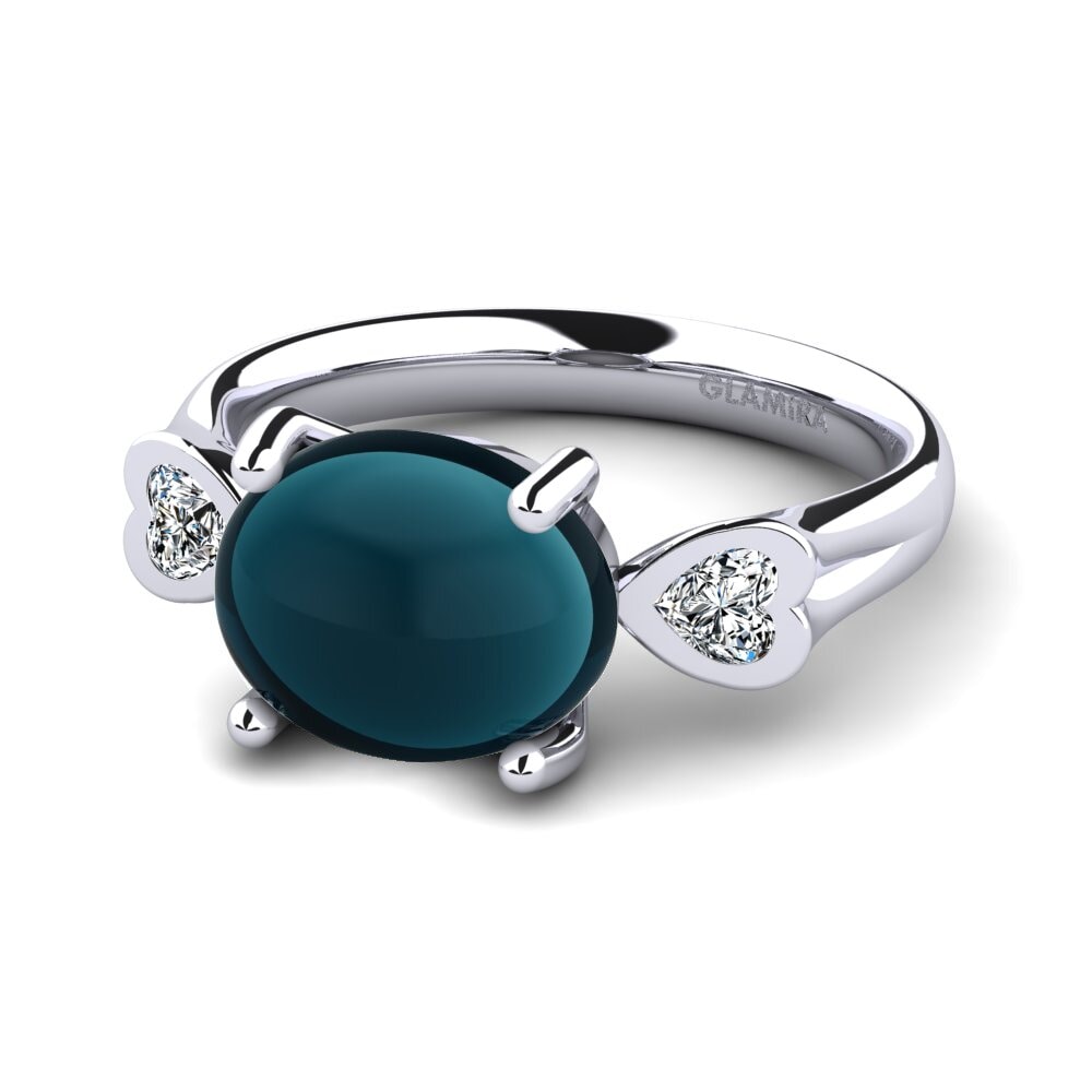 Topacio Azul Londres Cabujón Anillo Achintya