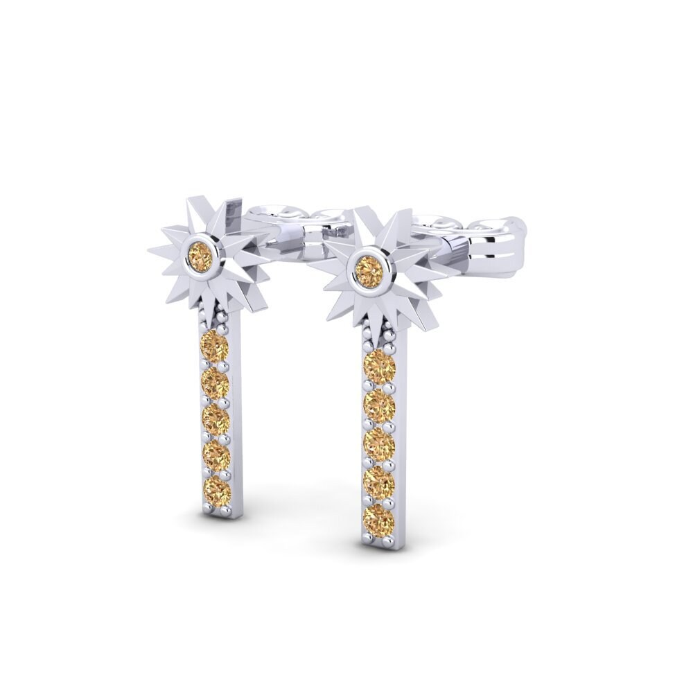 Diamant Brun Boucle d'oreille femme Achlys