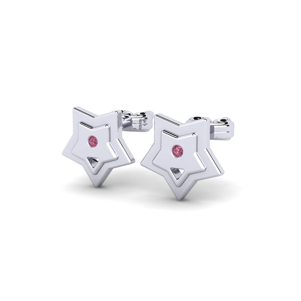 18k White Gold Rhodolite Garnet Kid's Earring Acidic
