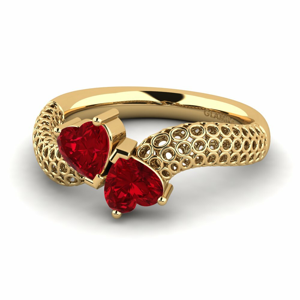 Zircone Rouge Bague de fiançailles Aconit