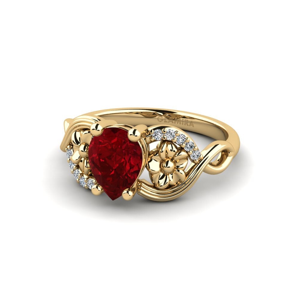 Circonita Roja Anillo de compromiso Acrog - Pear