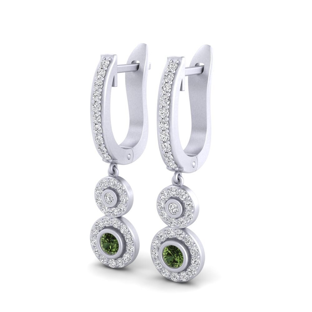 Green Sapphire Women's Earring Acrostiche