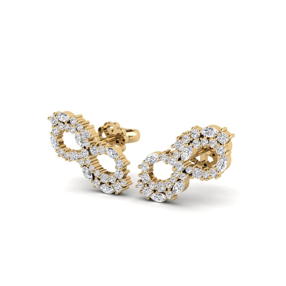 14k Oro Amarillo Mezclado Pendiente de mujer Acruxe