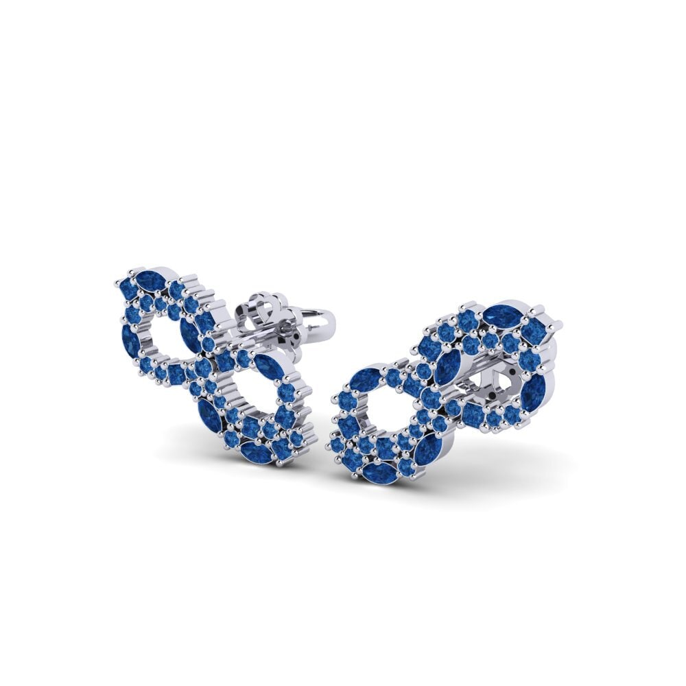 Mixed Dark Blue Zirconia Women's Earring Acruxe