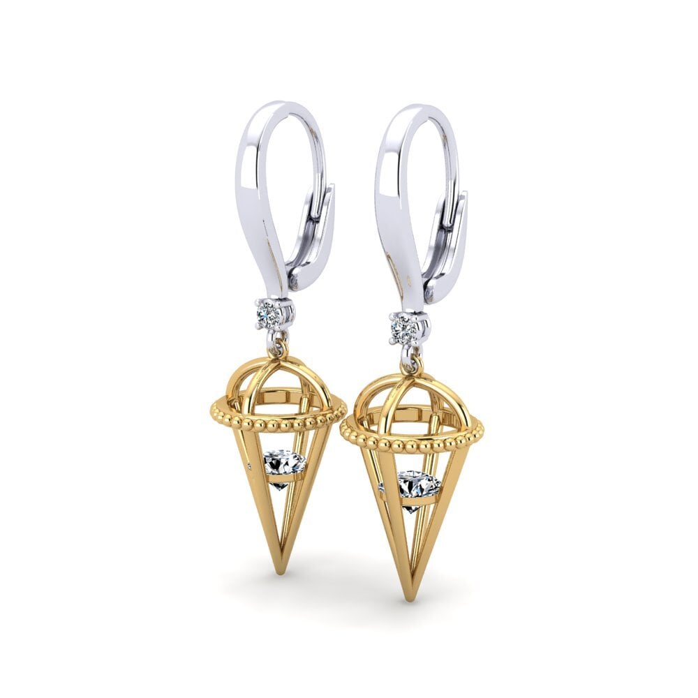 18ct White & Yellow Gold Women's Earring Acteta