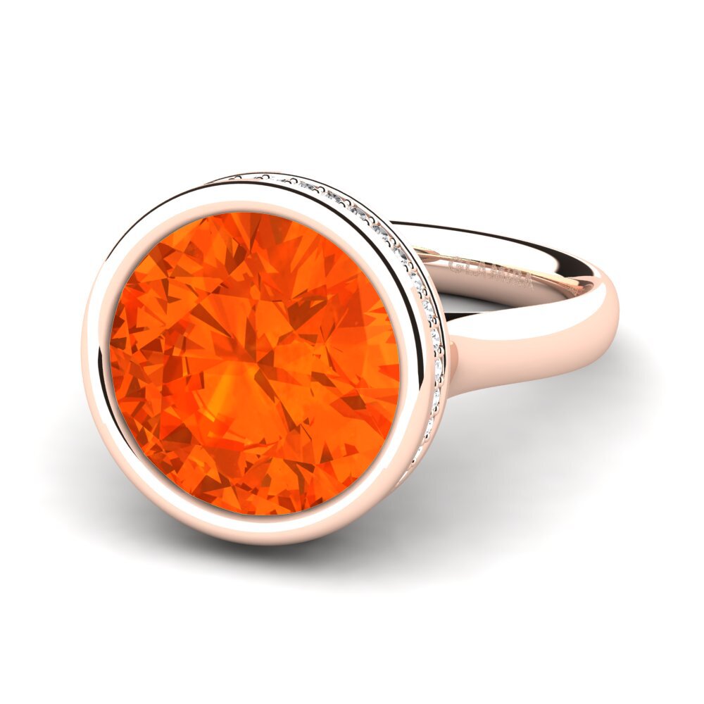 9k Rose Gold Fire-Opal Ring Adaliz