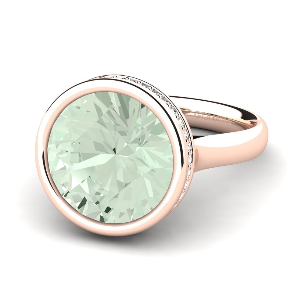 9k Rose Gold Green Amethyst Ring Adaliz